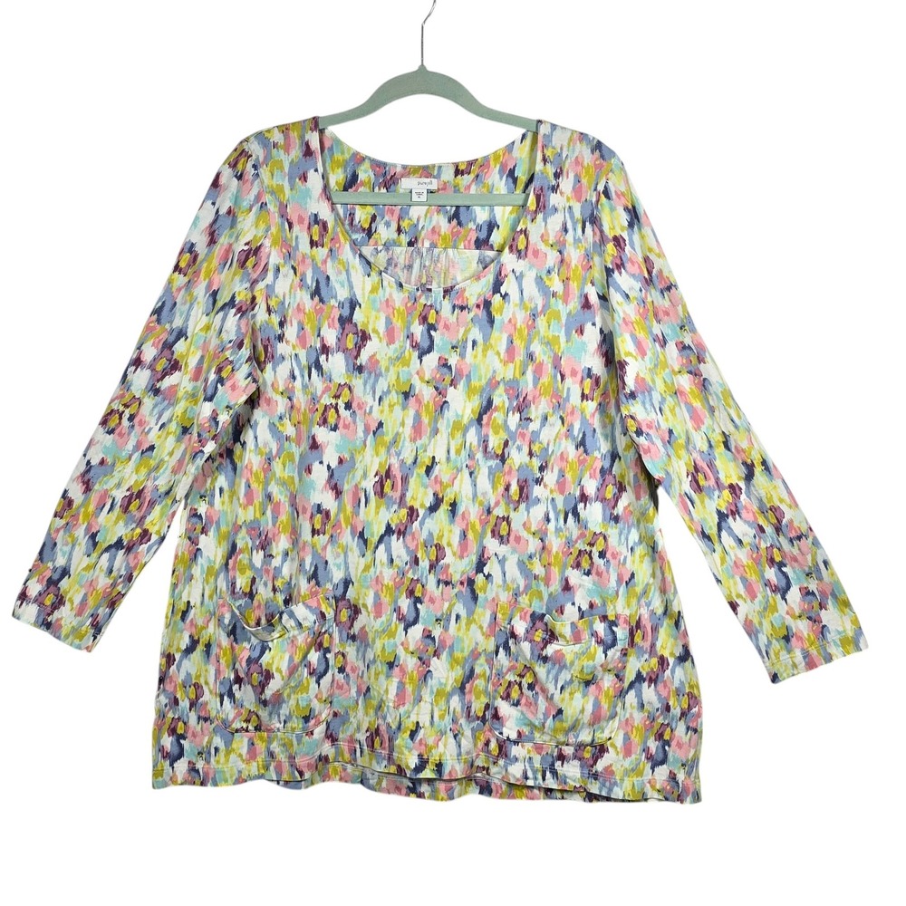 Women’s Multicolor Brushstroke Tunic Top